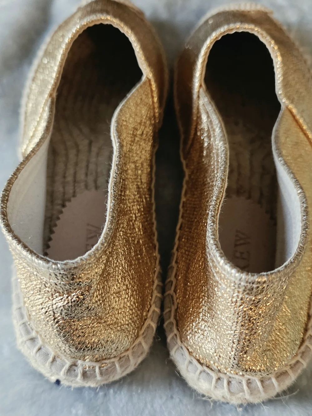 J. Crew Metallic Gold Espadrille Slip-Ons